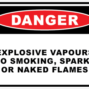 EXPLOSIVE VAPOUR NO SMOKING